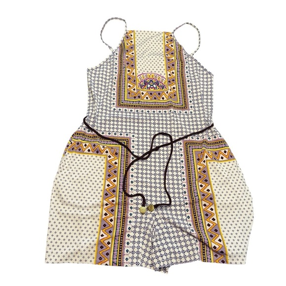 NWT Revolve Tigerlily White Dalmatia Playsuit Tribal Boho Halter Romper Sz 6 - Picture 3 of 12